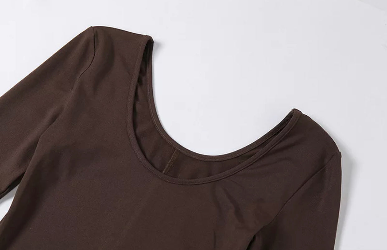 Basic Bodysuit (Brown) - Rich Ragz Boutique
